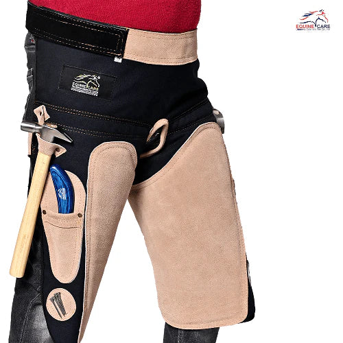 Equine Care 25-Inch Femme Farrier Apron - Beige & Black
