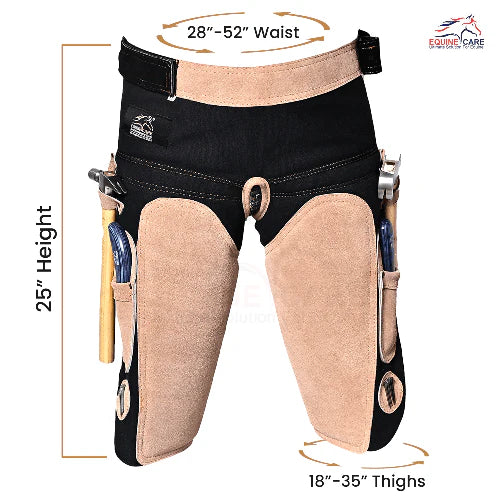 Equine Care 25-Inch Female Farrier Apron - Beige & Black, Height, waist