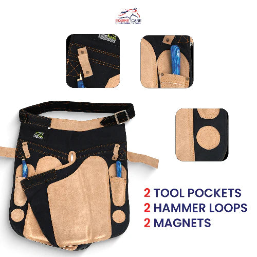 Equine Care 25-Inch Femme Farrier Apron - Beige & Black Features