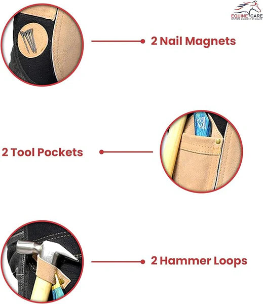 Equine Care 23-Inch Women’s Stylista Farrier Apron - Suede Leather & Canvas Hoof Trimming Chaps