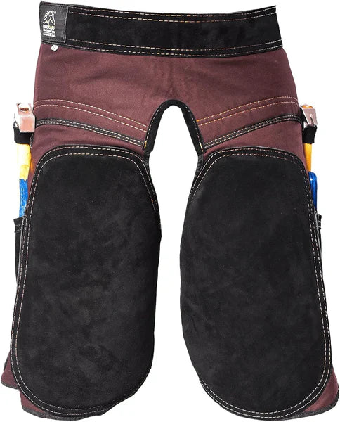 Equine Care 23-Inch Women’s Stylista Farrier Apron - Suede Leather & Canvas Hoof Trimming Chaps