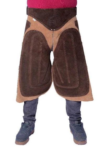 Equine Care 23-29Inch Beige leather farrier apron 4 Knife Pockets & 2 Magnetic Nail Holders