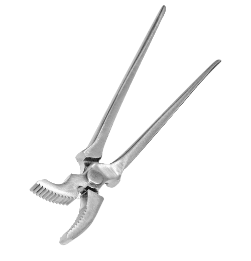 Curved Jaws Clincher with Grip – Band Jaw Farrier Tool - Equine Care