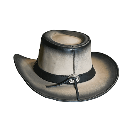 Genuine Leather Cowboy Hat - Unisex Western Style with Cow Head Decor - Equine Care