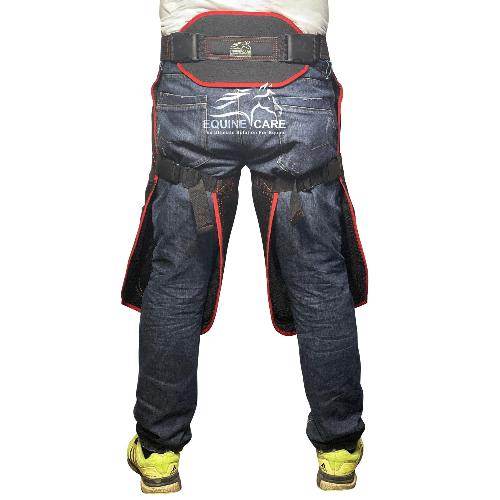 Farrier Chaps with Back Support & 4 Pockets – Red Piping - Equine Care