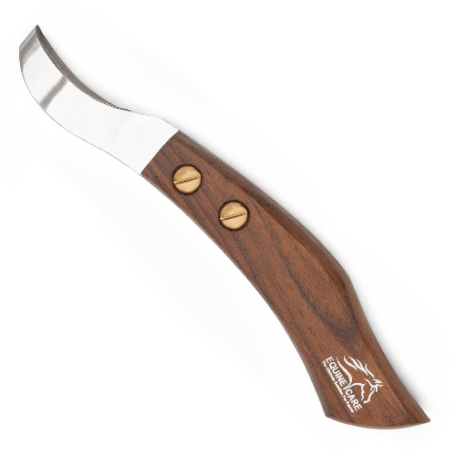 Hoof Knife for Horses – Wood Handle, J2 Stainless Steel, Ergonomic Grip - Equine Care