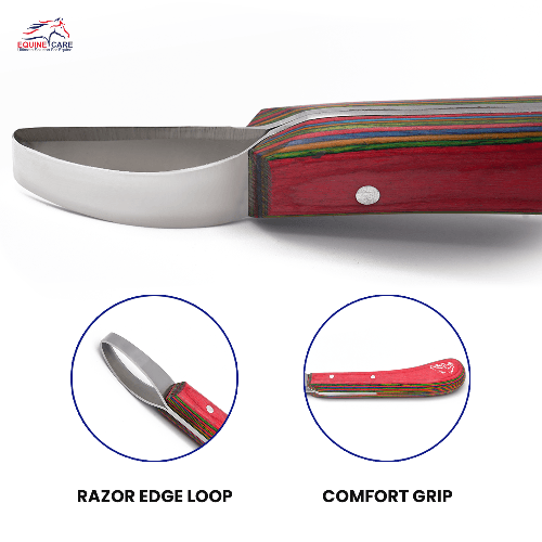 Loop Hoof Knife for Horses – J2 Stainless Steel, Ergonomic Handle - Equine Care
