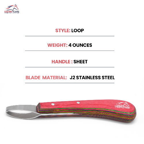 Loop Hoof Knife for Horses – J2 Stainless Steel, Ergonomic Handle - Equine Care