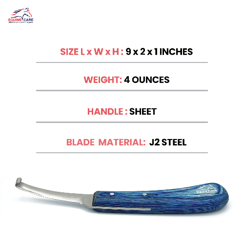 Ultra Sharp Hoof Knife for Horses – Narrow Blade, Right & Left, J2 Steel - Equine Care