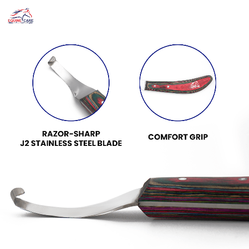 Precision Hoof Knife for Horses – Right & Left, J2 Steel Blade - Equine Care