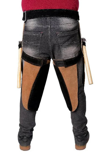 Equine Care 25-Inch Premium Elite Farrier Apron Back Support- Beige & Black