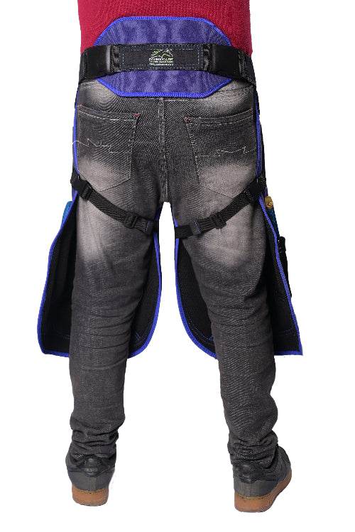 Premium Farrier Apron – Leather, Back Support, Adjustable (Blue) - Equine Care