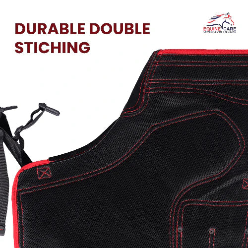 Equine Care Pro Artisan Farrier Apron - Black with Red Piping