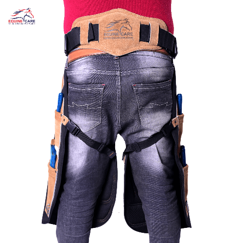Professional Farrier Apron - Leather, Adjustable, Back Support 28"-52"