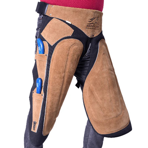 Equine Care 23-29 Inch Rugged Farrier Apron - Black with Beige