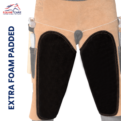 Leather Farrier Apron Chaps | Adjustable Waist, EVA Foam Knee Padding - Equine Care