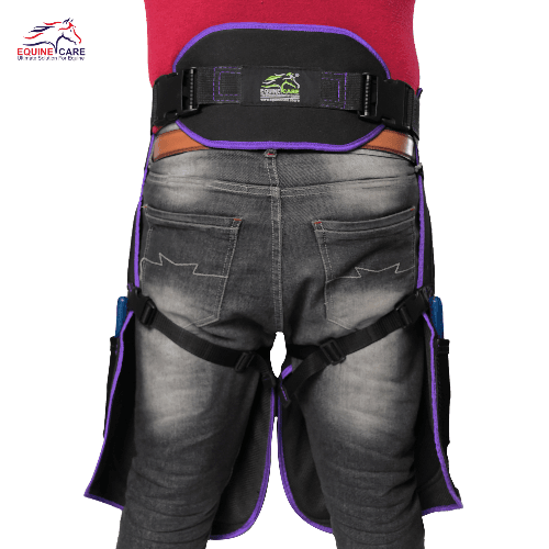 Women's Farrier Chaps Leather with Green/Purple/Pink Piping - 23"
