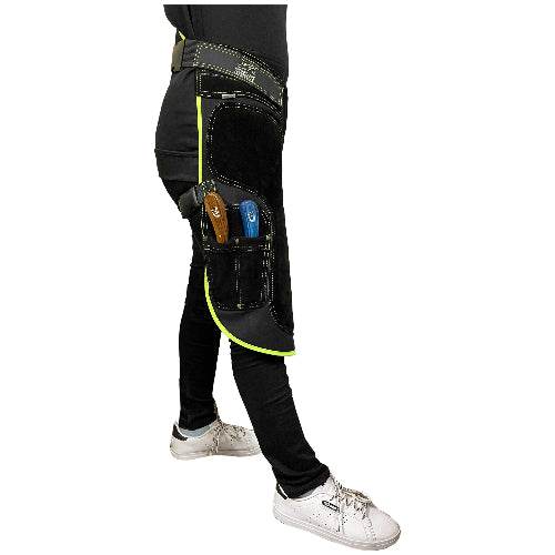 Women's Farrier Chaps Leather with Green/Purple/Pink Piping