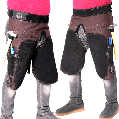 Equine Care Women’s Farrier Apron Chaps – Adjustable Canvas & Leather - Equine Care