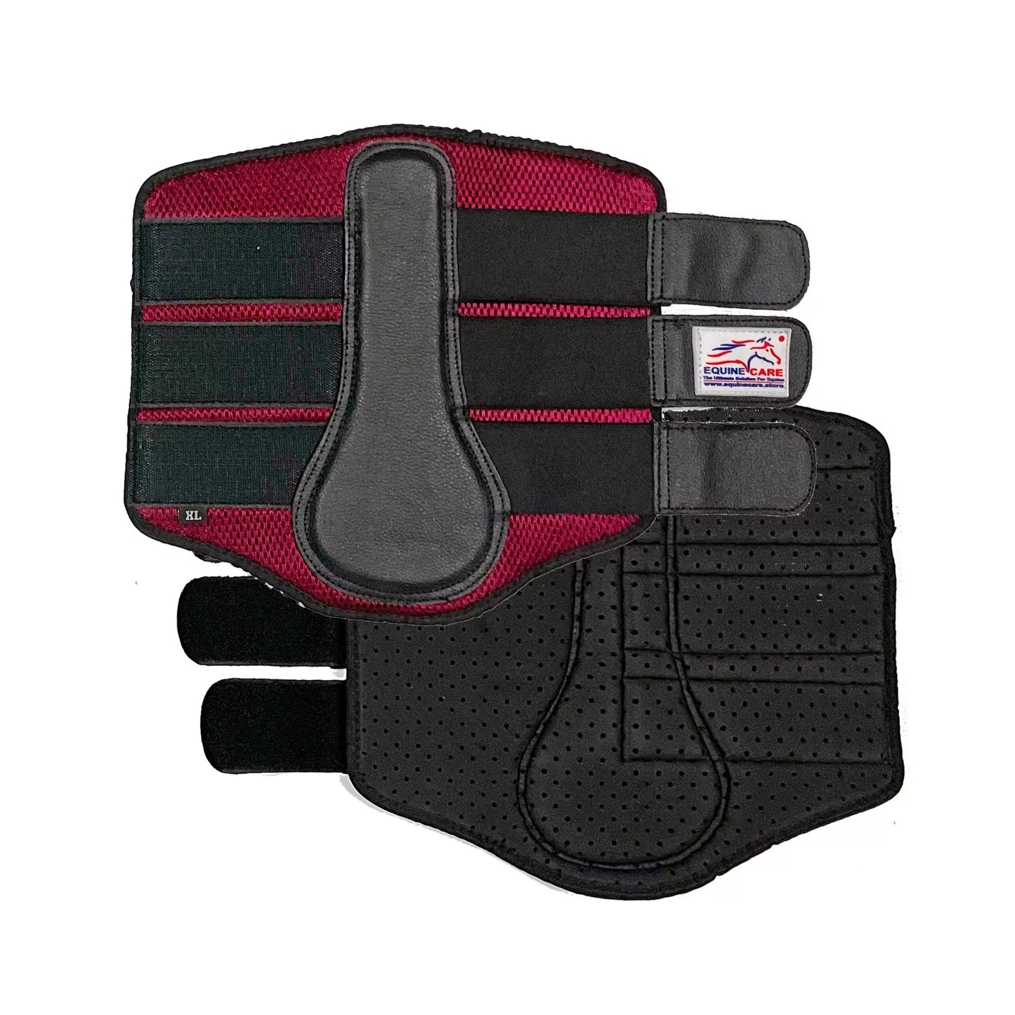 Neoprene Splint Boots with Protective Design - Equine Care Burgundy