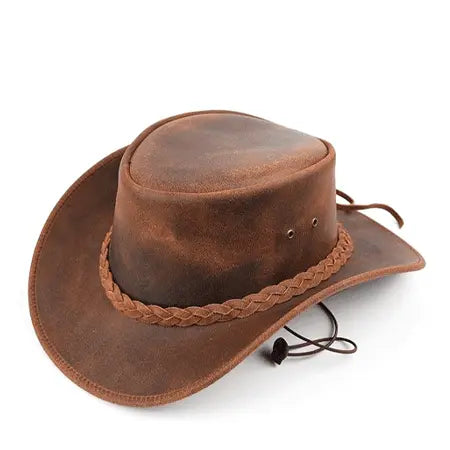 Genuine Leather Cowboy Hat – Western Style, Durable & Sun Protection - Equine Care