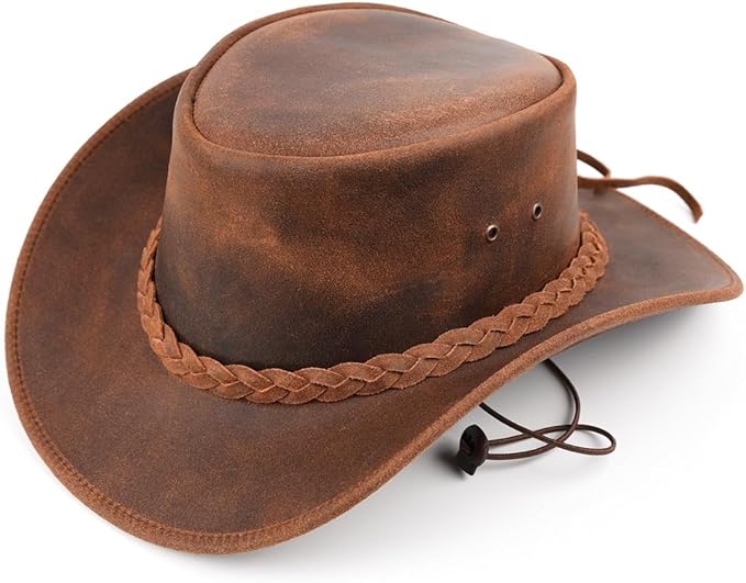 Genuine Leather Cowboy Hat - Western Style, Durable & Sun Protection 4