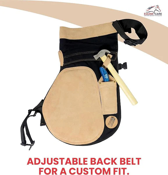 Equine Care 23-Inch Women’s Stylista Farrier Apron - Suede Leather & Canvas Hoof Trimming Chaps