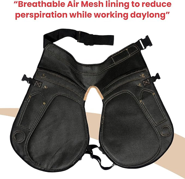 Equine Care 23-Inch Women’s Stylista Farrier Apron - Suede Leather & Canvas Hoof Trimming Chaps