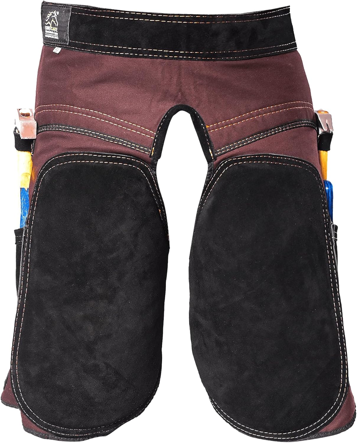 Polainas de herrador para mujer de cuero con ribete verde, morado y rosa - 23"