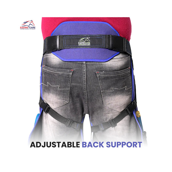 Black-and-Blue Azure Armor Farrier Apron with EVA Foam & Air Mesh Ventilation with adjustable back support