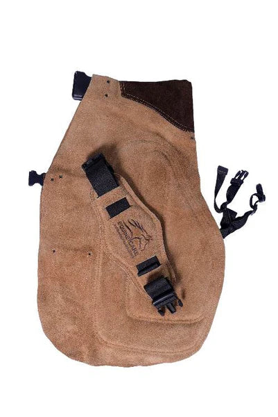 Equine Care 23-29Inch Beige leather farrier apron 4 Knife Pockets & 2 Magnetic Nail Holders