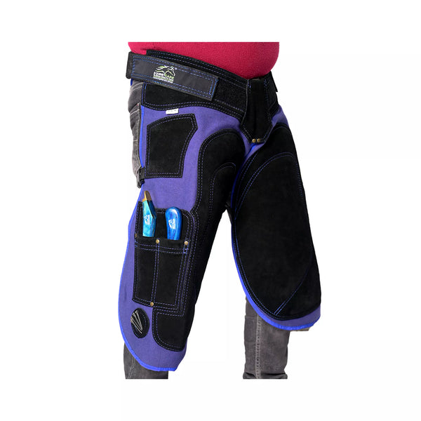 Professional Azure Armor Farrier Apron with Knife Pockets and Nail Magnets