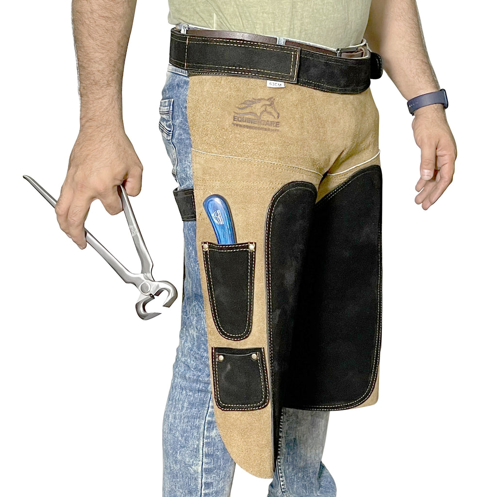 Equine Care Rugged Farrier apron beige & brown 5