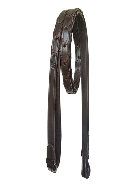 Equine Care English Leather Bridle – Full Size, Crystal Browband & Reins