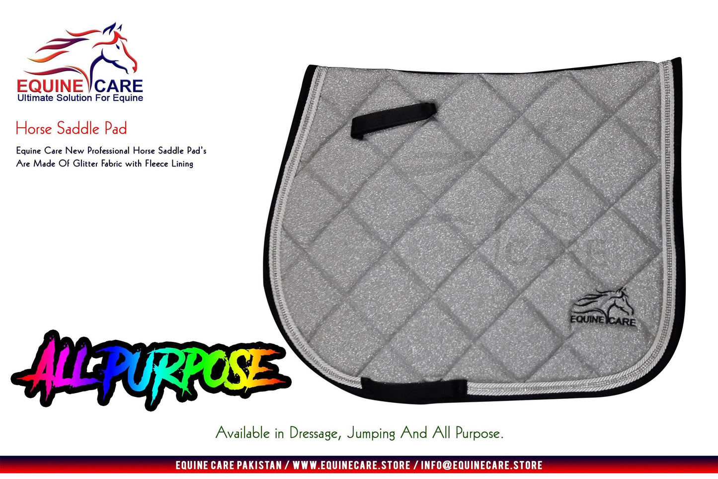 Glitter All Purpose Jumping Saddle Pad – Large - Equine Care