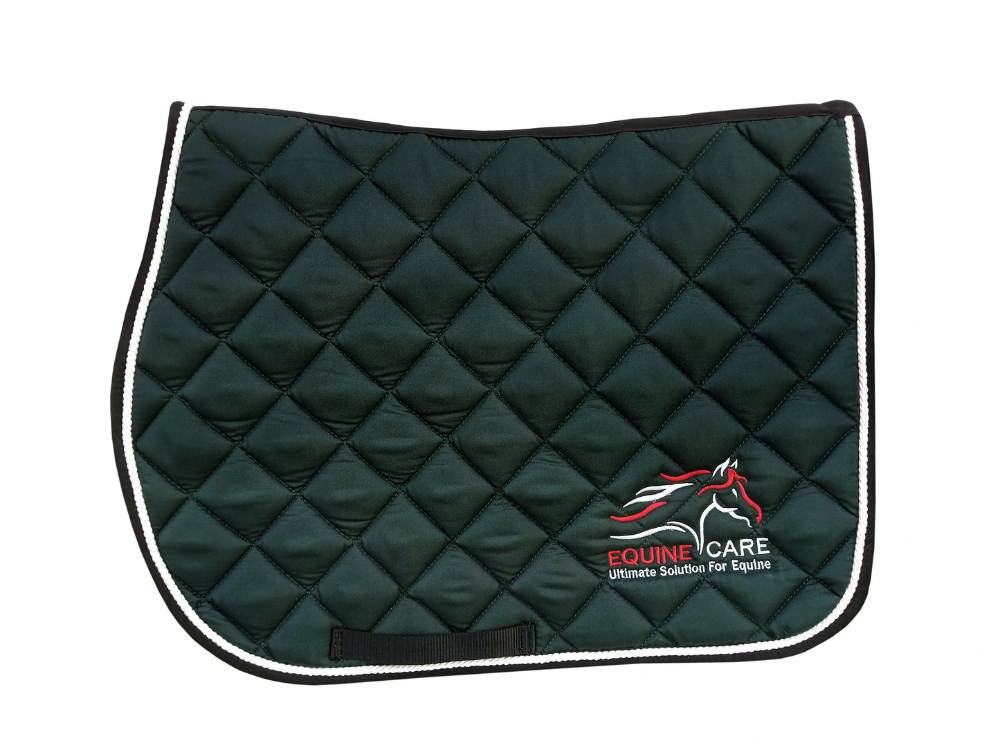 Equine Care quilted English saddle pad with high-wither fit and breathable padded design.