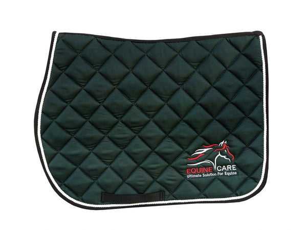 Equine Care quilted English saddle pad with high-wither fit and breathable padded design.