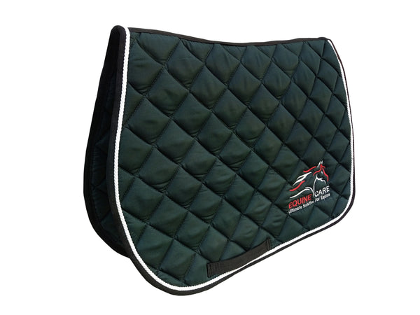Equine Care quilted English saddle pad with high-wither fit and breathable padded design.