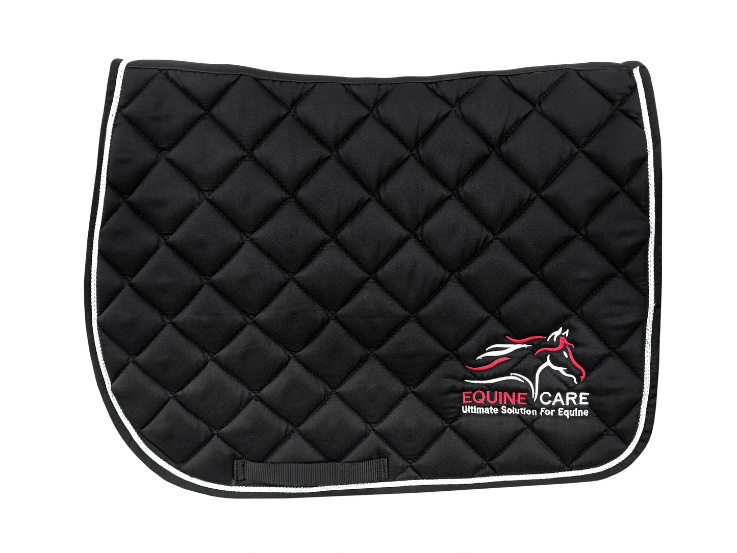 Equine Care quilted English saddle pad with high-wither fit and breathable padded design.