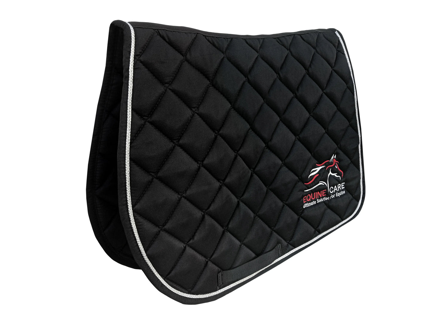Equine Care quilted English saddle pad with high-wither fit and breathable padded design.