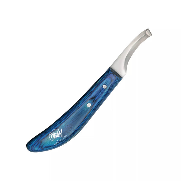 thumbnail image 2 of S.N Equine Farrier Hoof Knife – Right Handed, Razor Edge Sharp, Blue Handle, Made In USA 2 of 6
