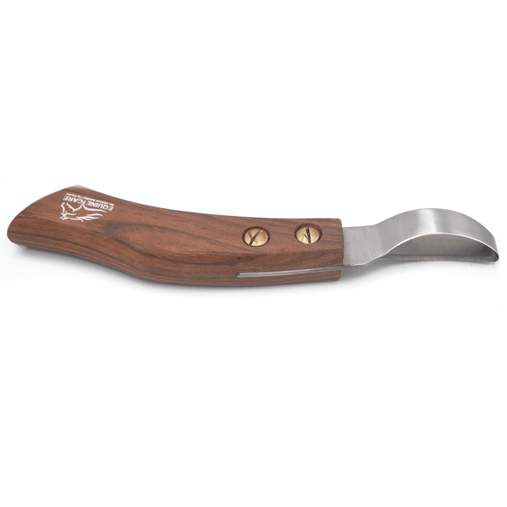 Wood Handle Loop Hoof Knife J2 Stainless Steel, Ergonomic Grip 1