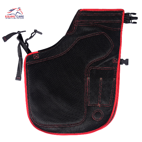 Farrier Chaps with Back Support & 4 Pockets – Red Piping