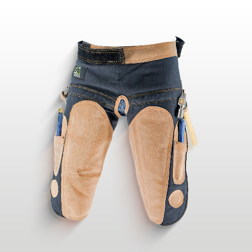 Farrier Chaps with Back Support – Leather & Canvas Apron2