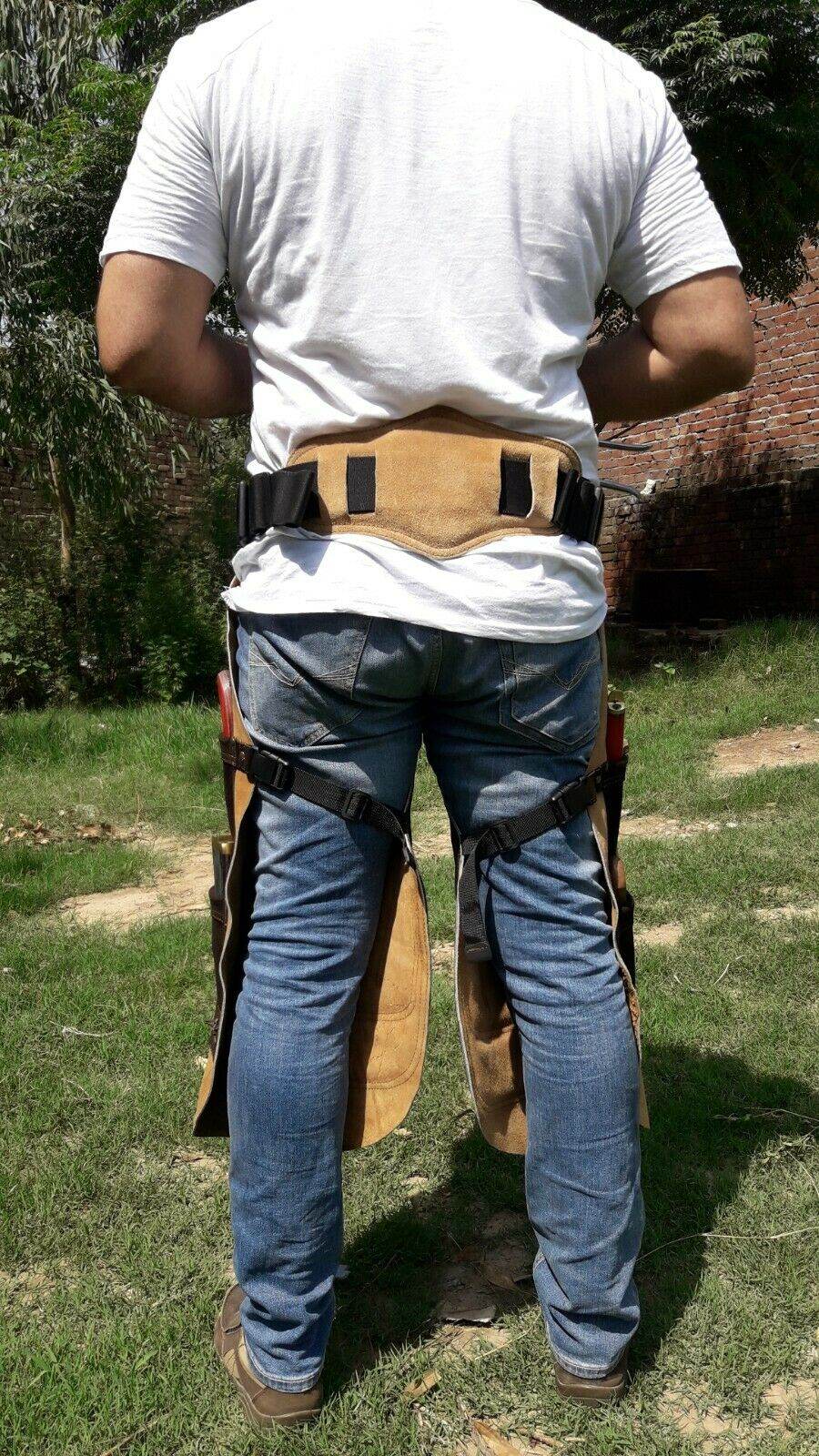Equine Care Leather Farrier Apron – Back Support, 4 Sizes, 4 Pockets - Equine Care