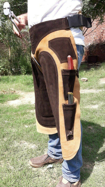 Equine Care Leather Farrier Apron – Back Support, 4 Sizes, 4 Pockets - Equine Care