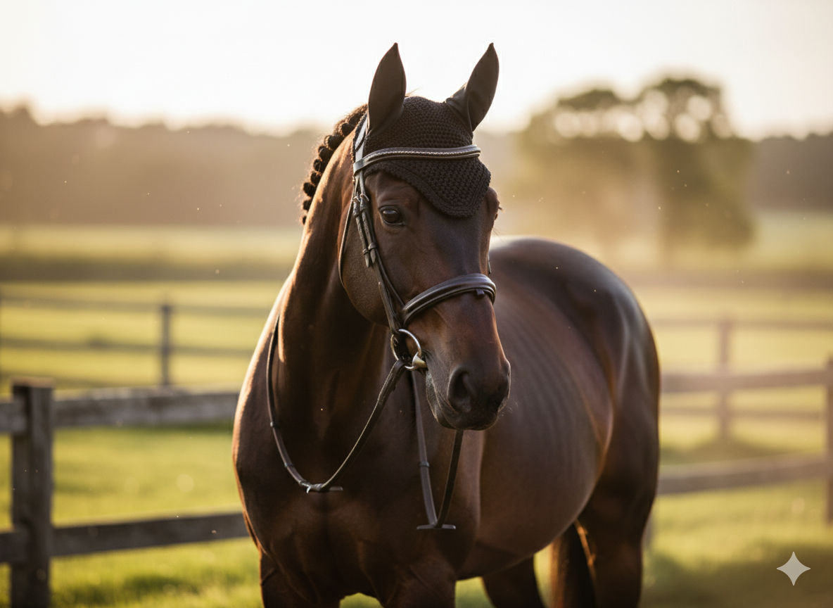 Equine Care Full-Size Horse Ear Bonnet – Fly & Noise Reduction