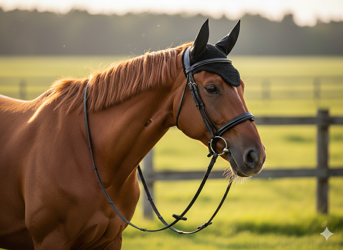 Equine Care Full-Size Horse Ear Bonnet – Fly & Noise Reduction