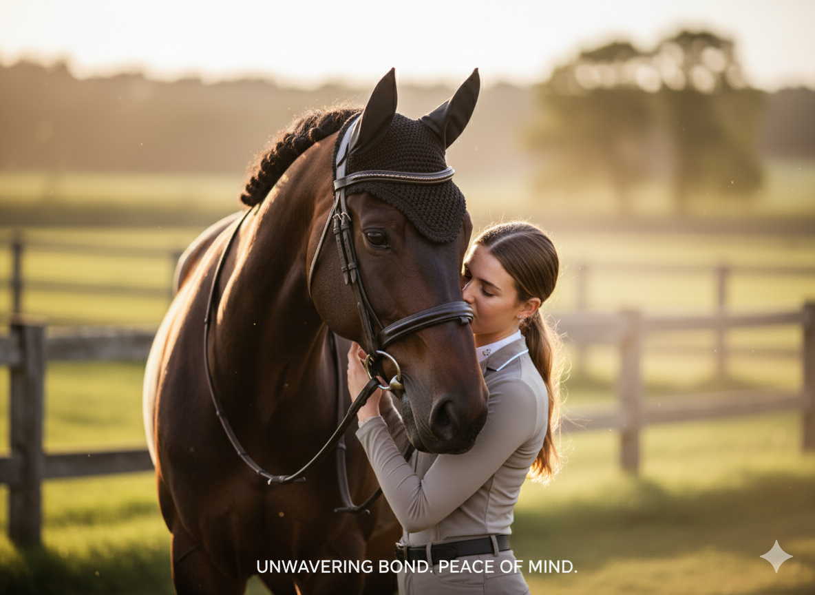 Equine Care Full-Size Horse Ear Bonnet – Fly & Noise Reduction