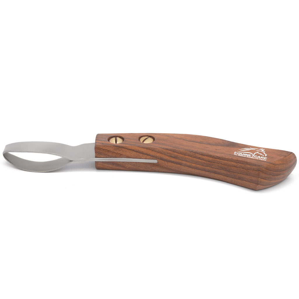 Hoof Knife for Horses – Wood Handle, J2 Stainless Steel, Ergonomic Grip